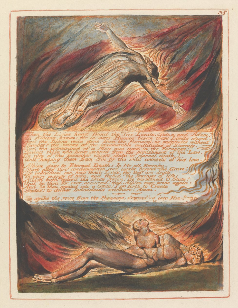 Jerusalem, Tavle 35, Derefter den guddommelige hånd.... af William Blake