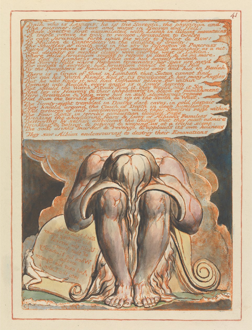 Jerusalem, tallerken 41, bad, der er legioner .... af William Blake
