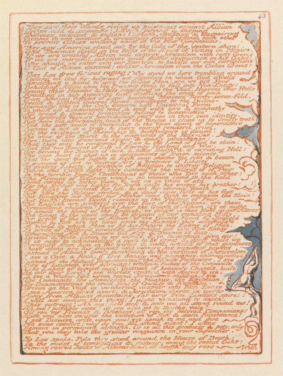 Jerusalem, plade 43, de så deres hjul .... af William Blake