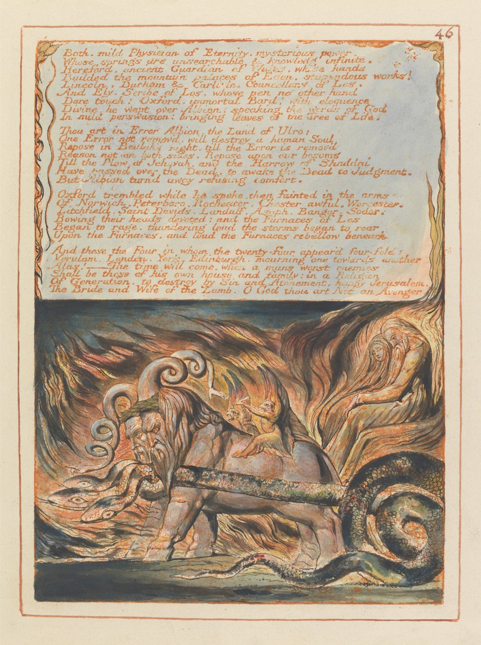 Jerusalem, tallerken 46, bad, mild læge .... af William Blake
