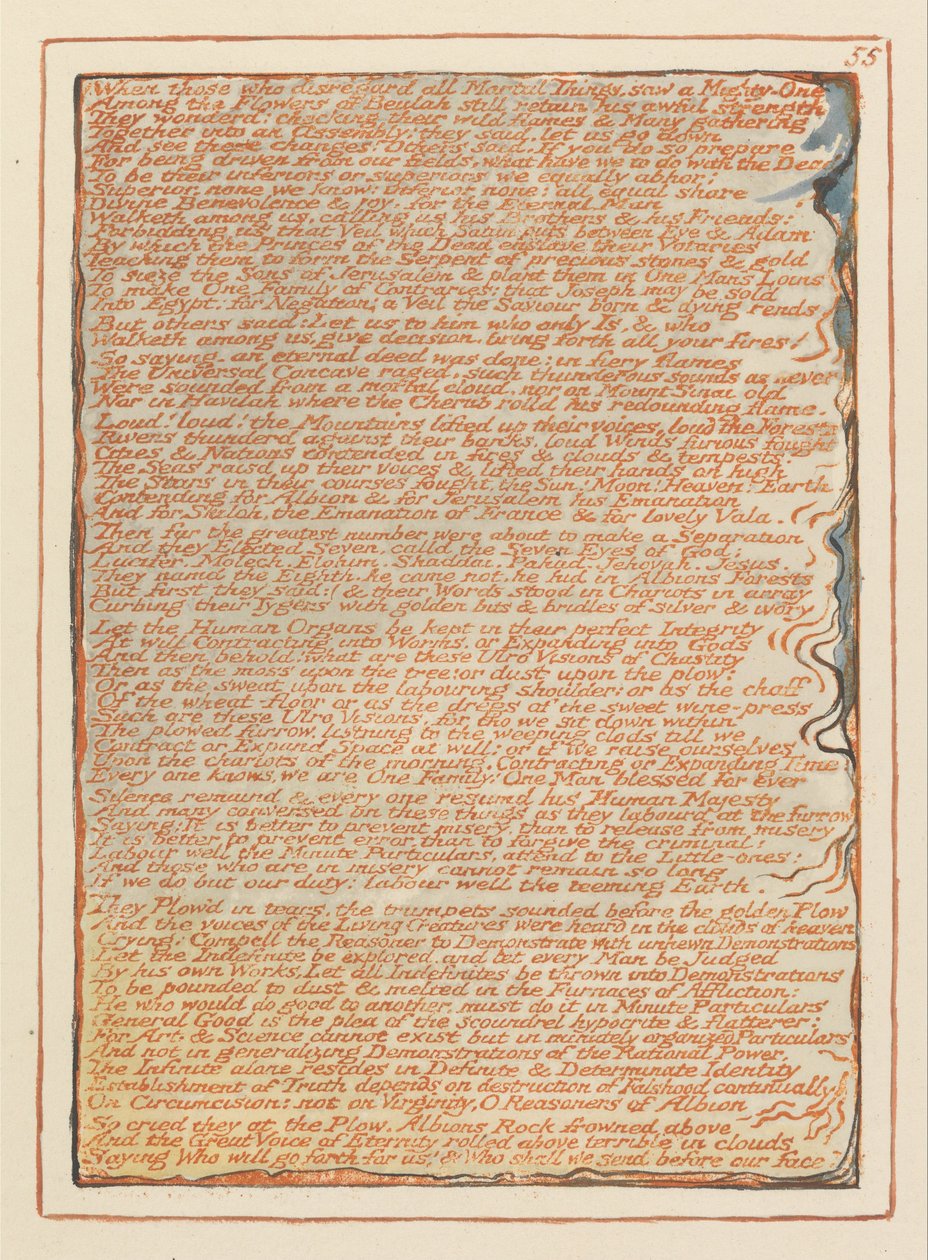 Jerusalem, plade 55, når de der ser bort fra .... af William Blake