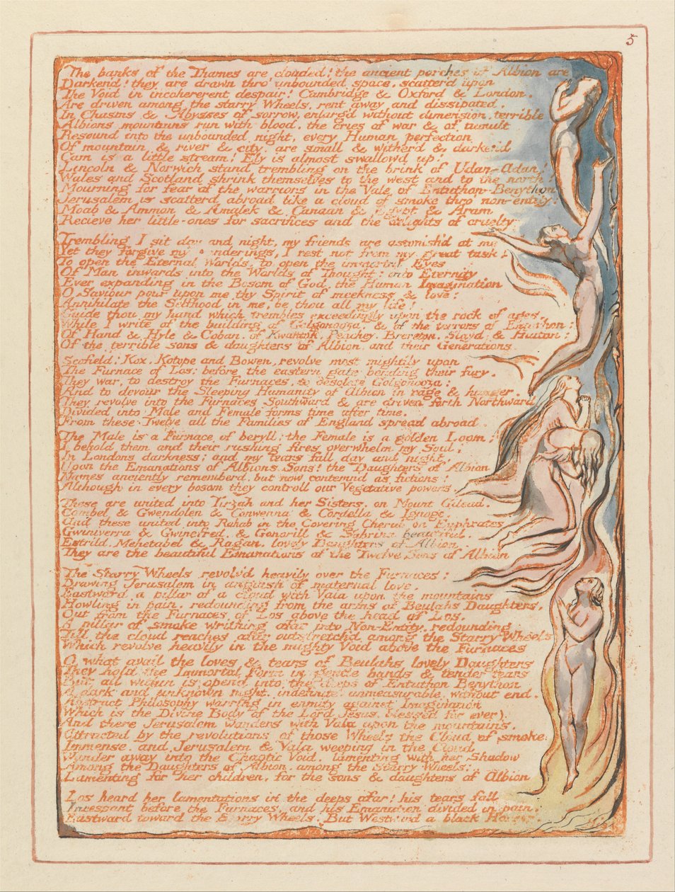 Jerusalem, plade 5, Themsens bredder .... af William Blake