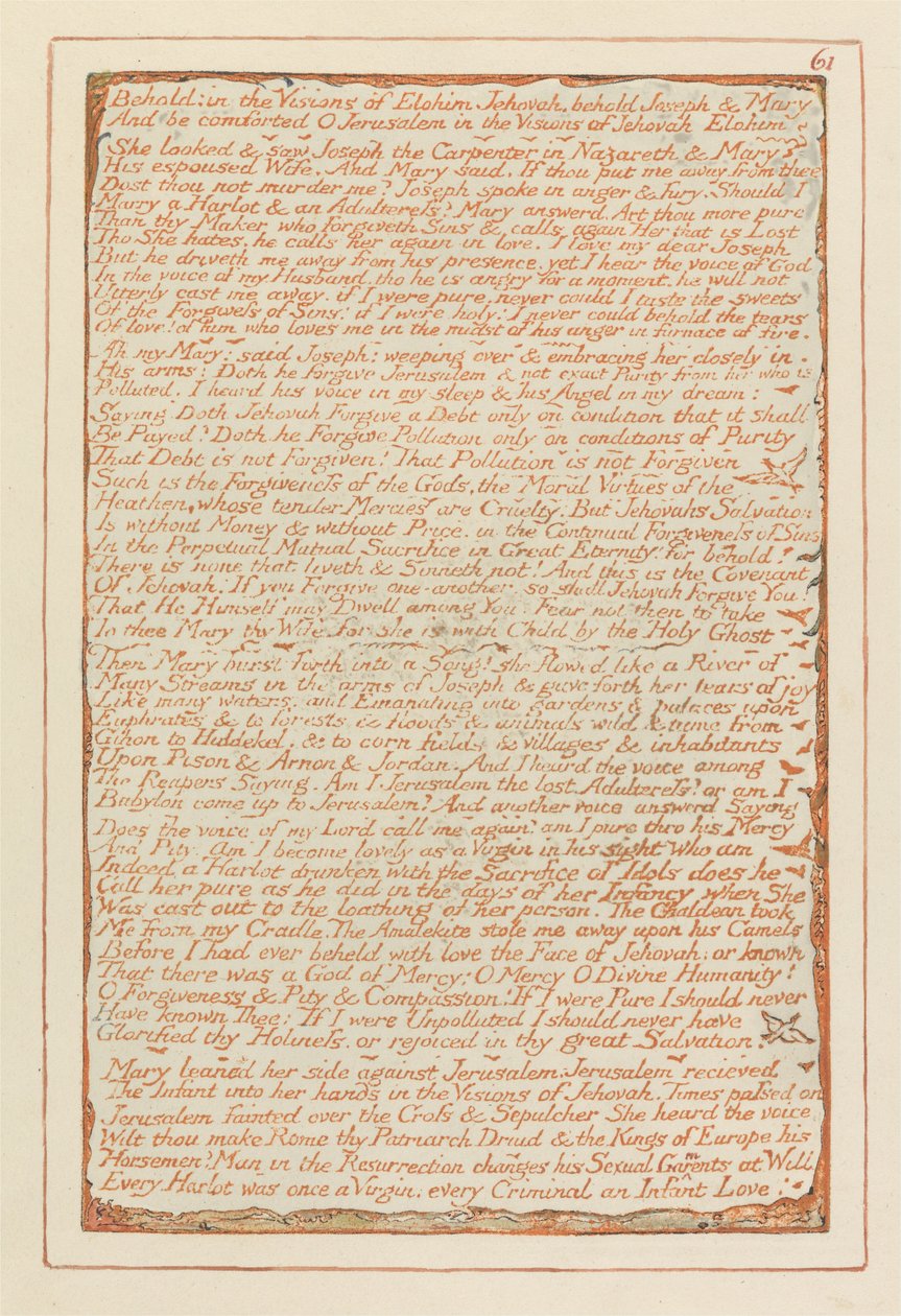 Jerusalem, plade 61, se- i Elohim Jehovas syner .... af William Blake