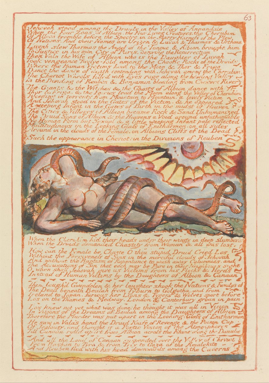 Jerusalem, plade 63, Jehova stod blandt druiderne .... af William Blake