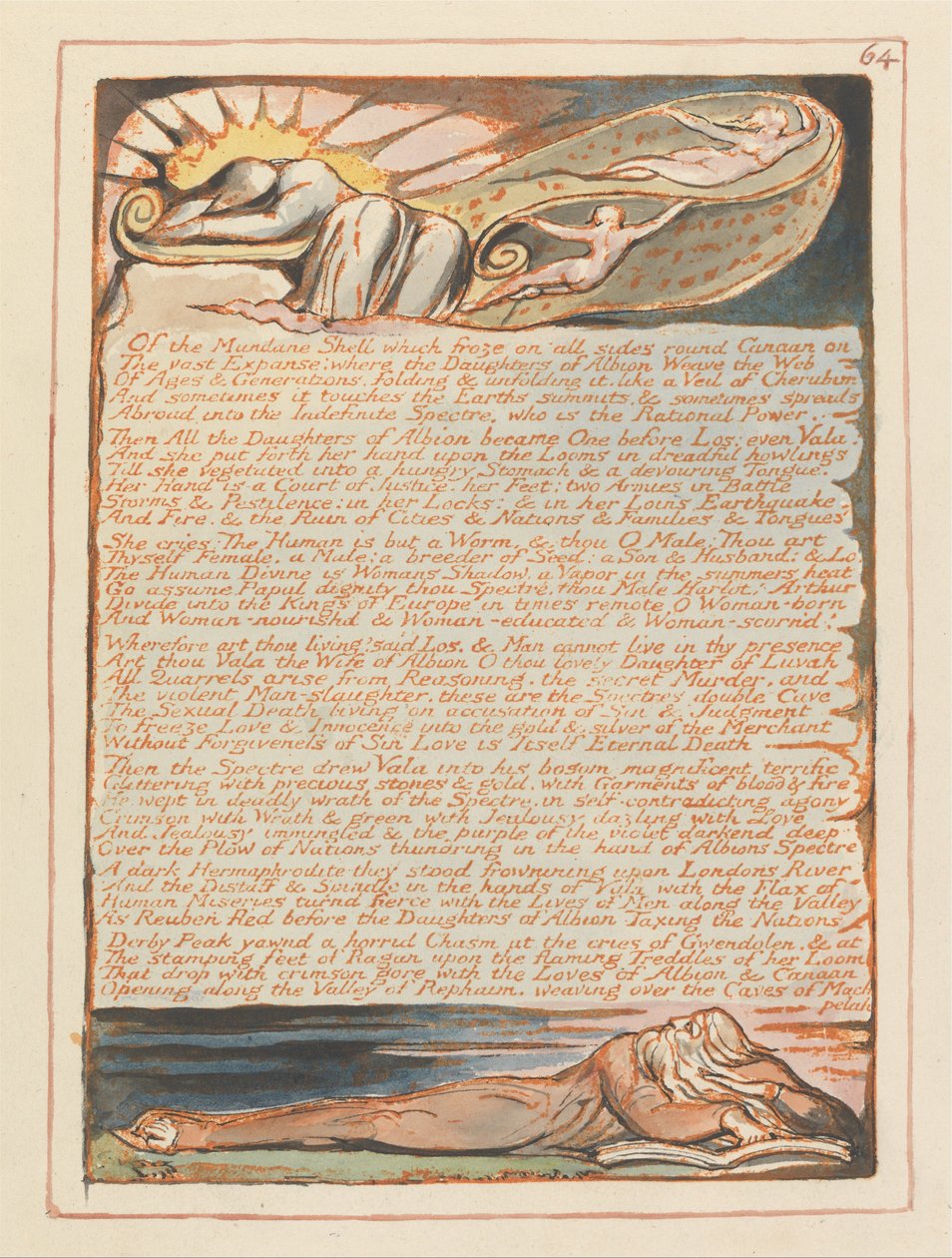 Jerusalem, plade 64, af jordskallen .... af William Blake
