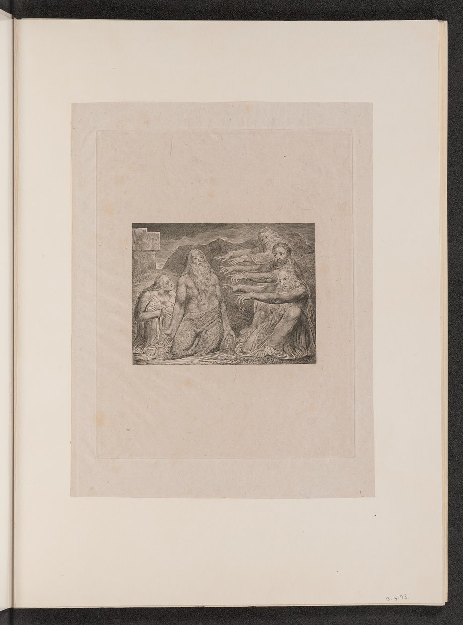 Job irettesat af sine venner af William Blake
