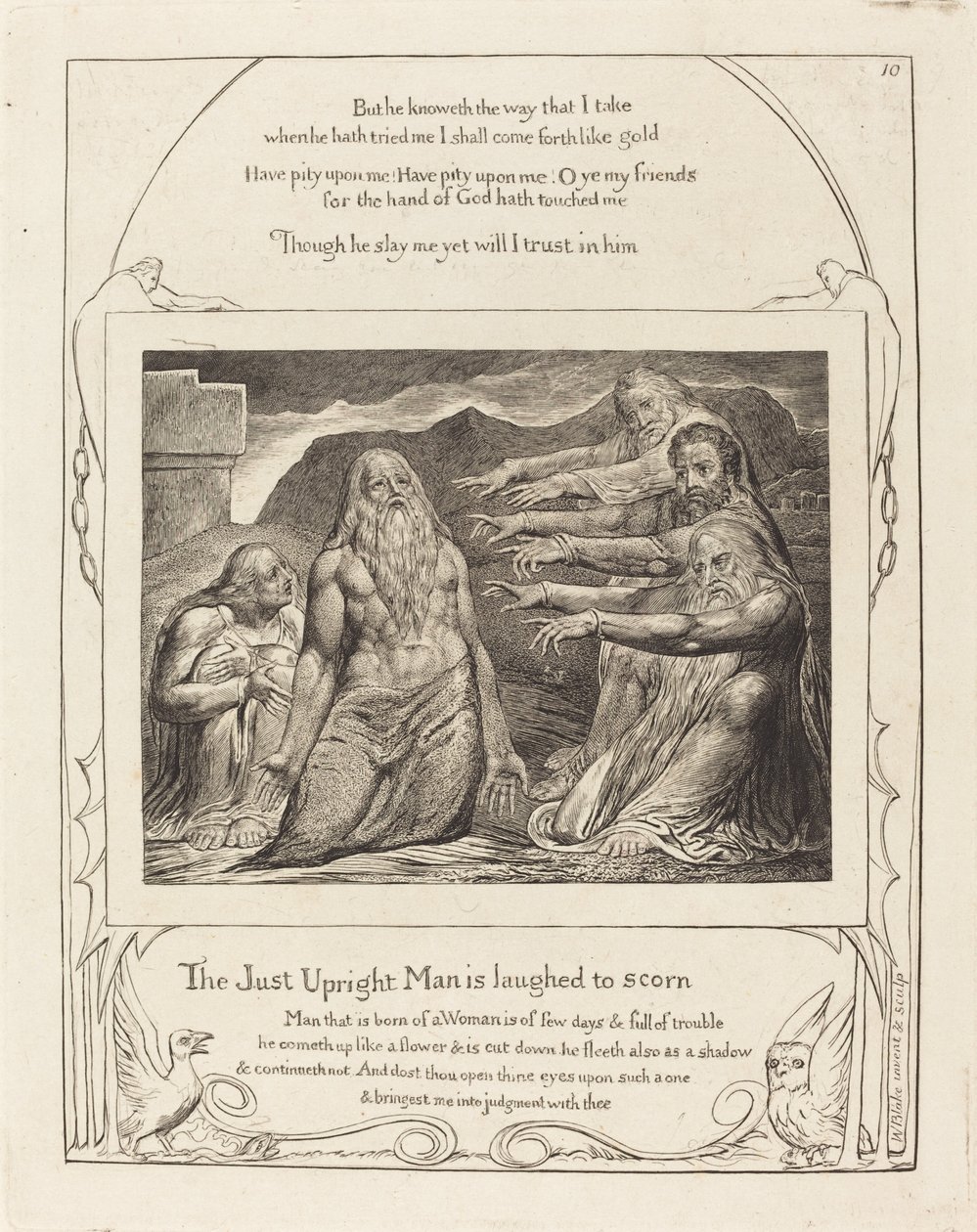 Job irettesat af sine venner, 1825. af William Blake