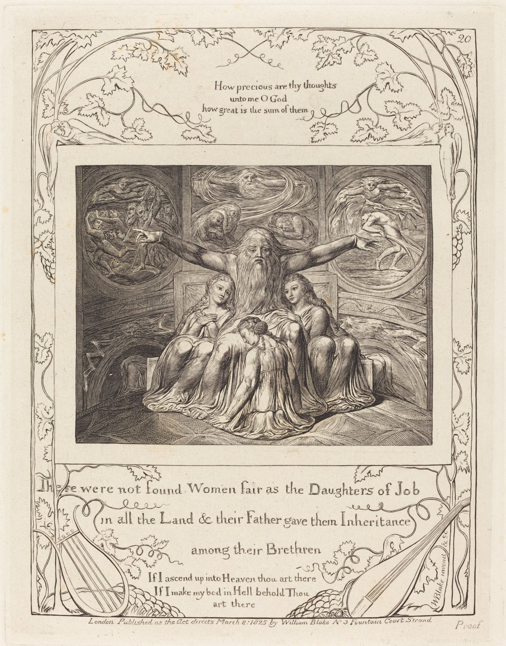 Job og hans døtre af William Blake