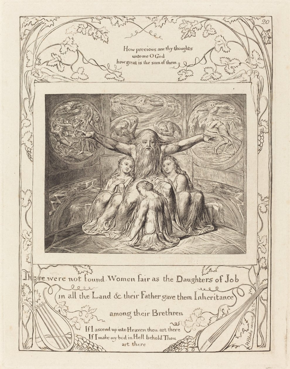 Job og hans døtre af William Blake