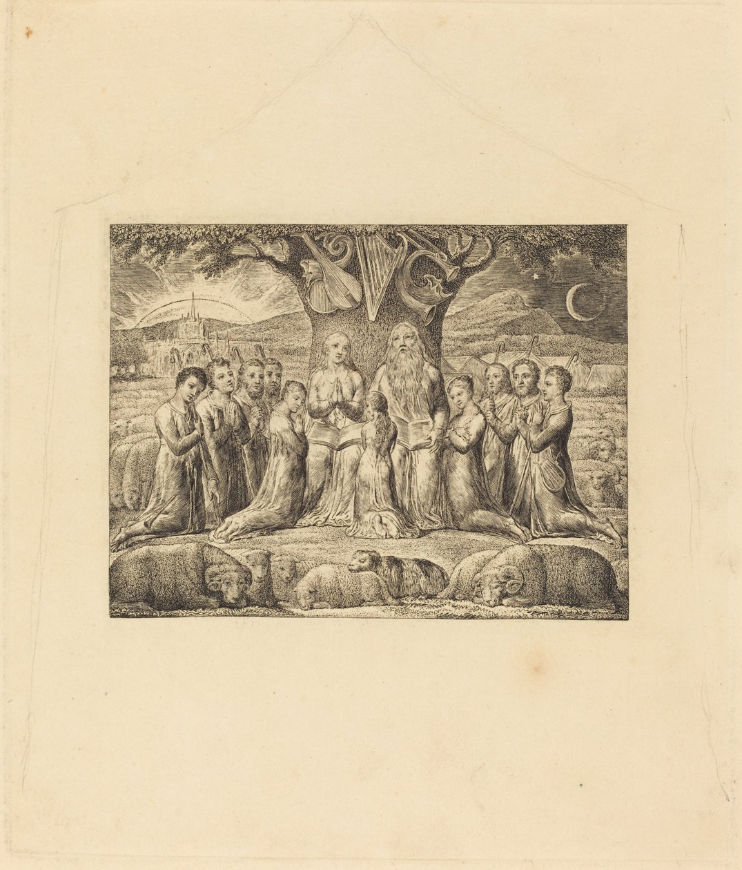 Job og hans familie af William Blake