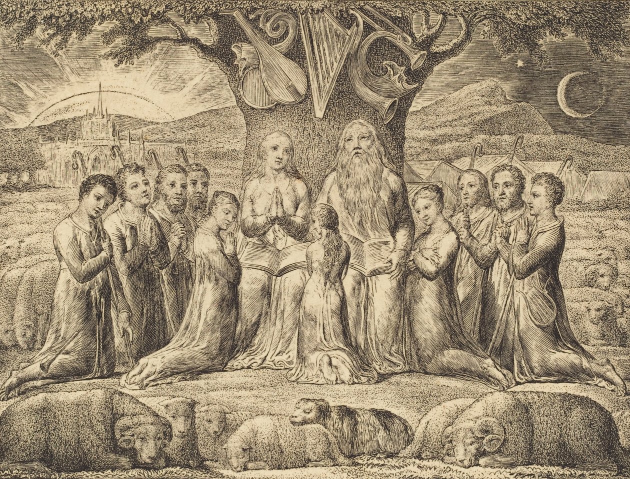 Job og hans familie, 1825. af William Blake