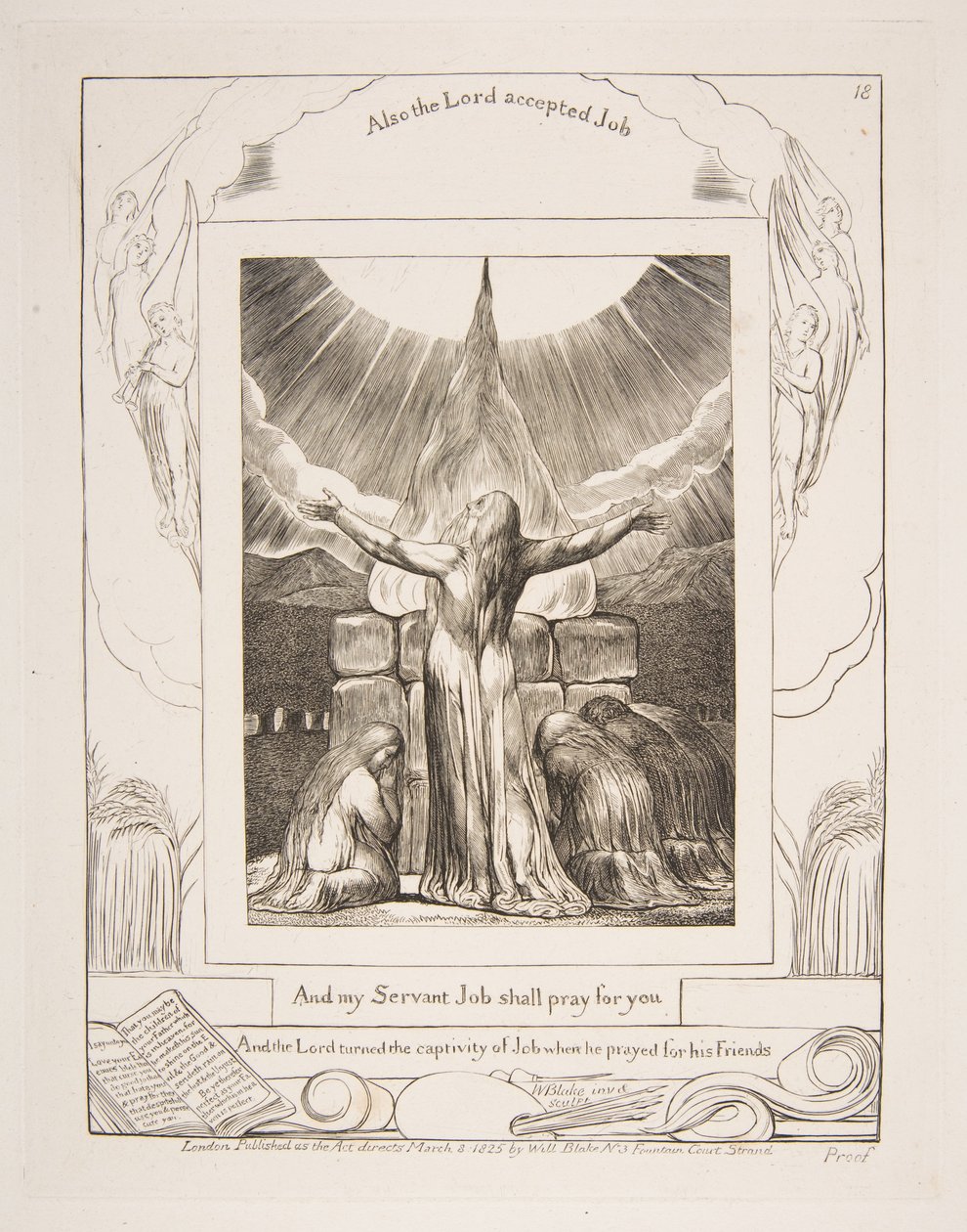 Joboffer, fra Illustrationer af Jobs Bog, 1825-26. af William Blake