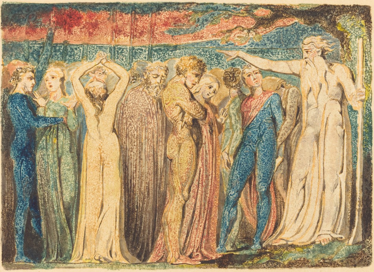Joseph af Arimathea prædiker for briterne, ca. 17941796. af William Blake