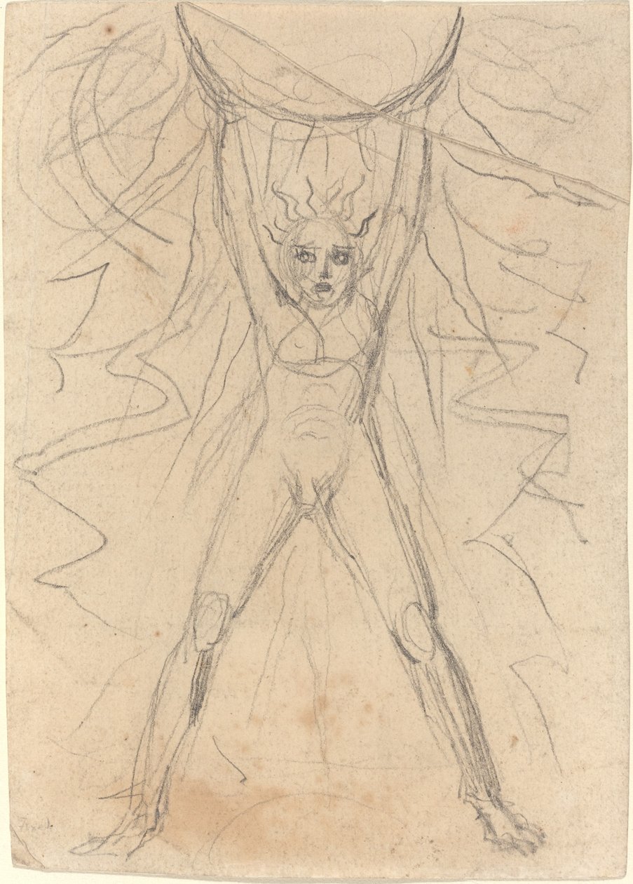 Los Supporting the Sun [recto] af William Blake
