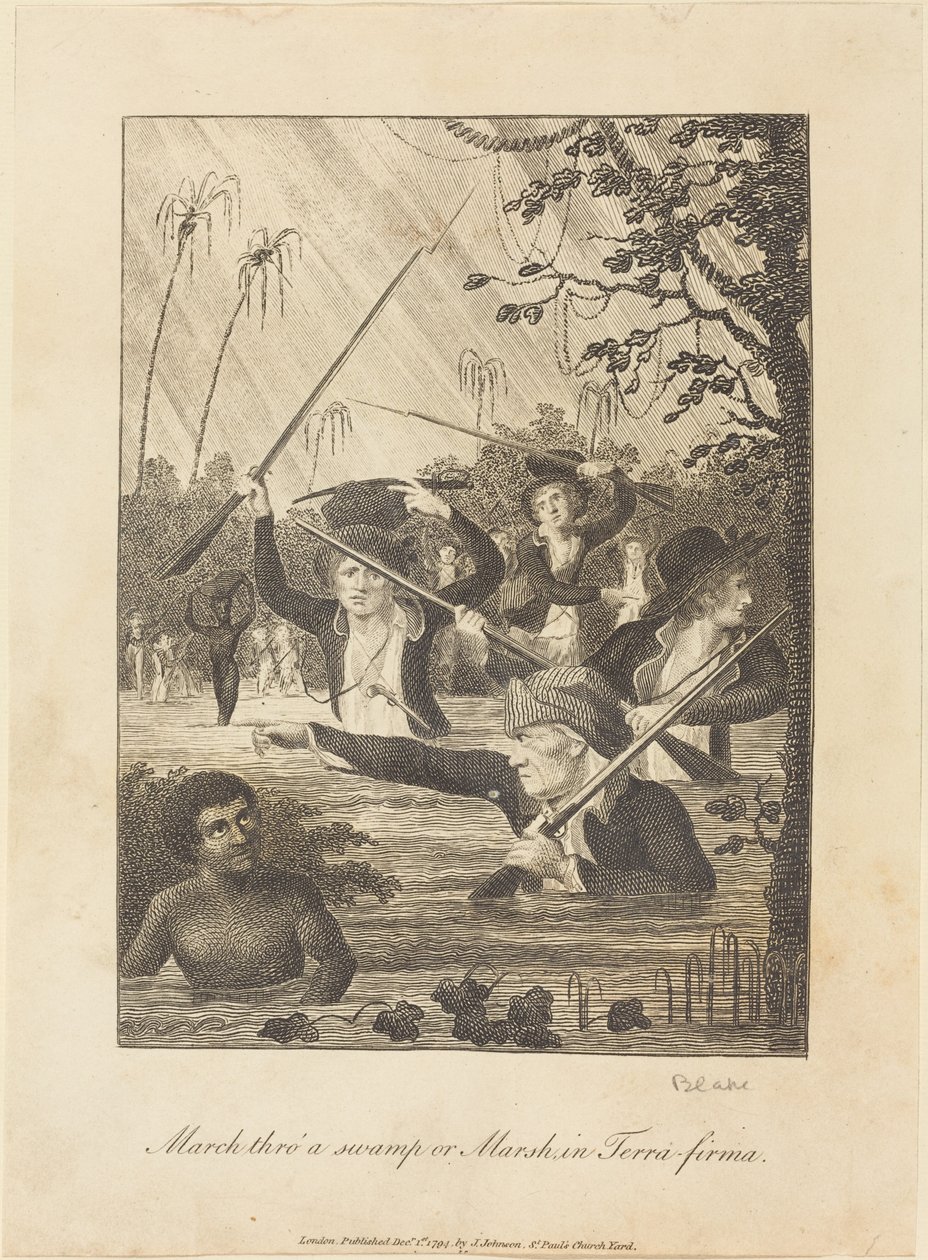 Marts gennem en sump eller mose i Terra-firma, 1793. af William Blake