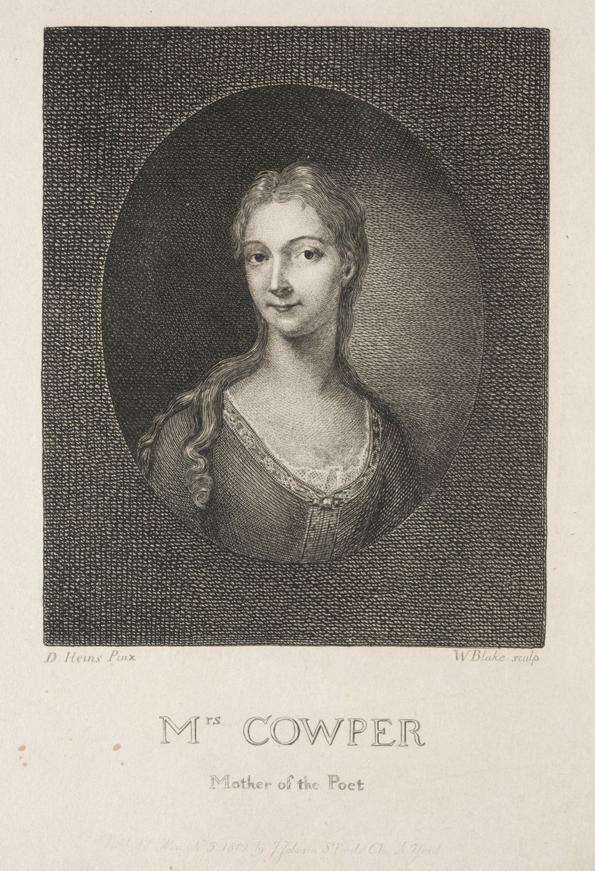 Fru Cowper, Digterens Moder, 1802. af William Blake