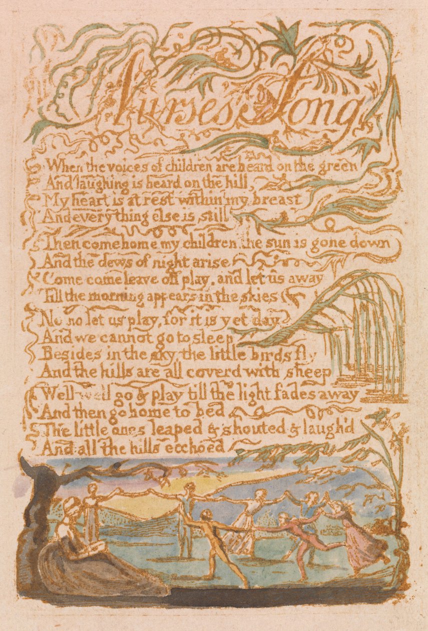 Lied der Amme (Platte 22) af William Blake