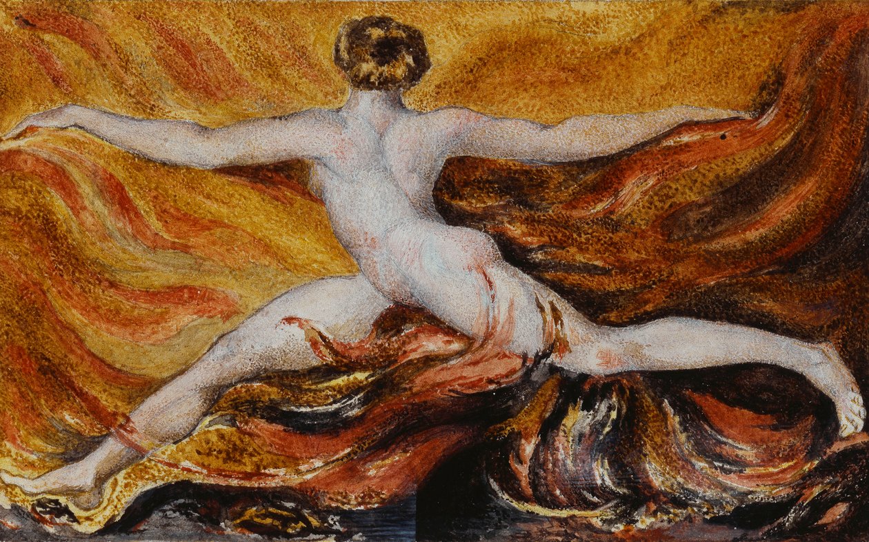 Åh! Flames of Furious Desires: Plade 3 af Urizen, 1796 af William Blake
