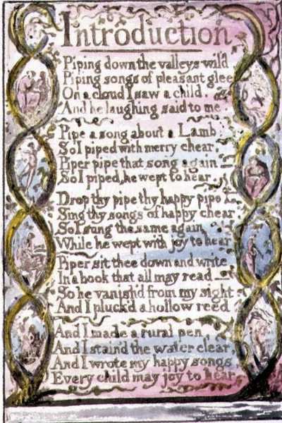 P.124-1950.pt3 Introduktion: plade 3 fra Songs of Innocence and of Experience (kopi R) c.1802-08 (radering, blæk og akvarel) af William Blake