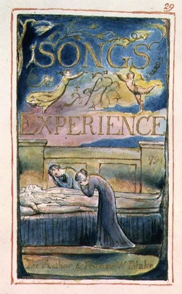 S.125-1950.pt29 Titelside til Songs of Experience: plade 29 fra Songs of Innocence and of Experience (kopi AA) c.1815-26 (radering, blæk og akvarel) af William Blake