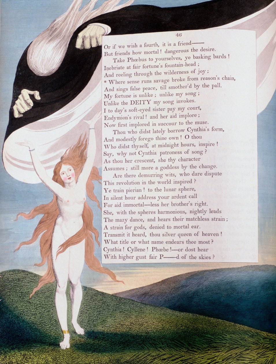 Side 46 fra ridderne af Edward Young Night Thoughts, c1797 af William Blake