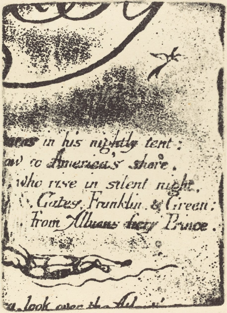 Genangreb fra fragment af annulleret plade til A Prophecy, 1793. af William Blake