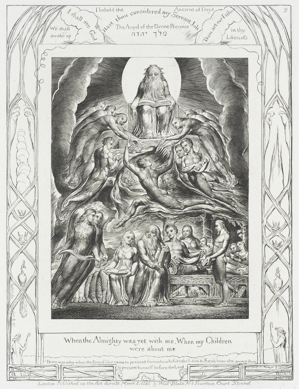 Satan træder frem for Gud af William Blake