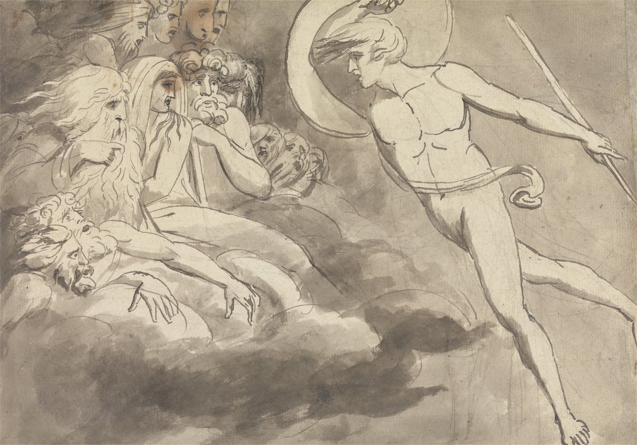 Satan nærmer sig Kaosets Hof af William Blake