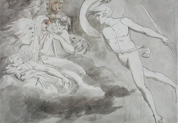 Satan nærmer sig Kaosretten af William Blake