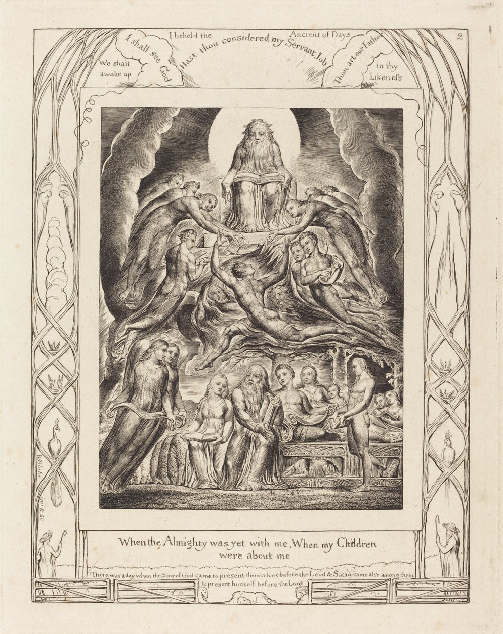 Satan foran Guds trone af William Blake