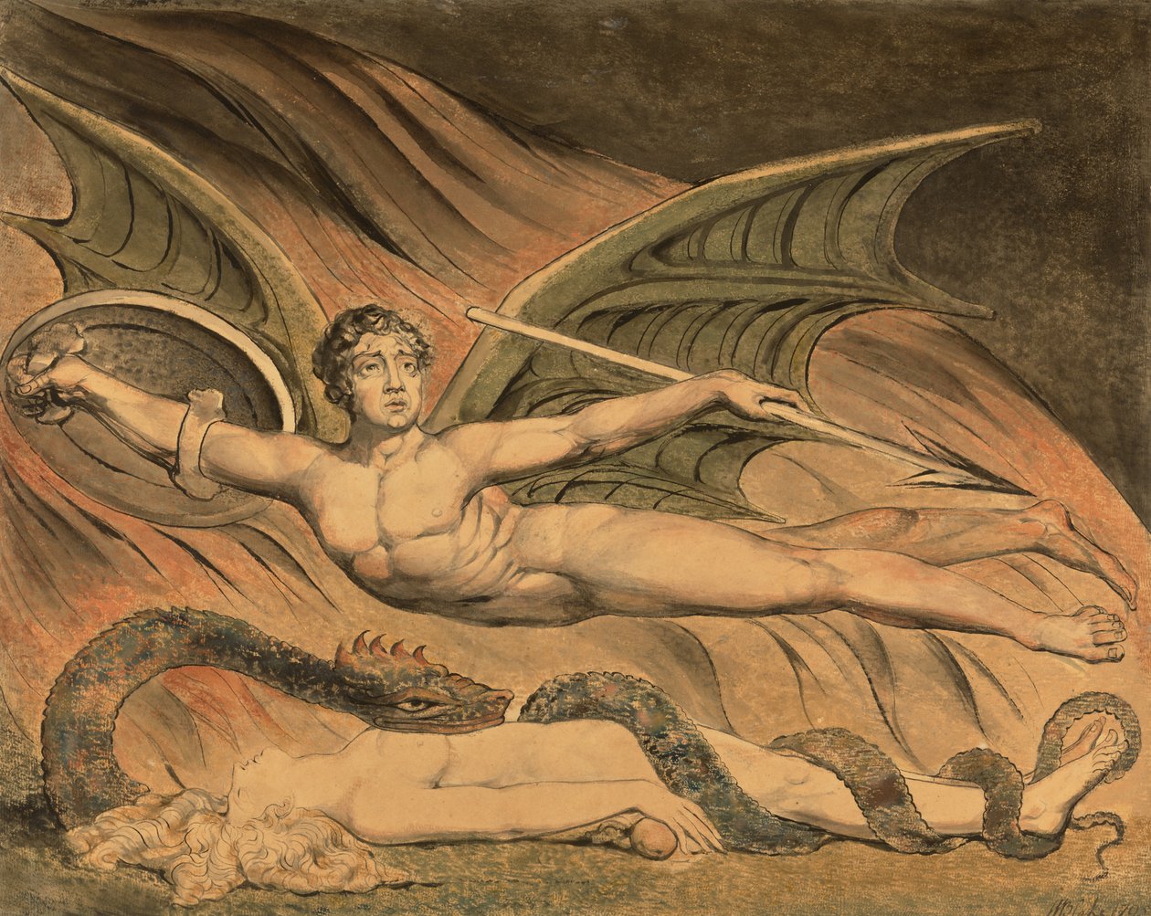 Satan jubler over Eva af William Blake