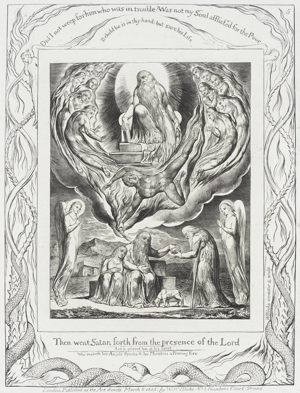 Satan forlader Herrens nærvær af William Blake