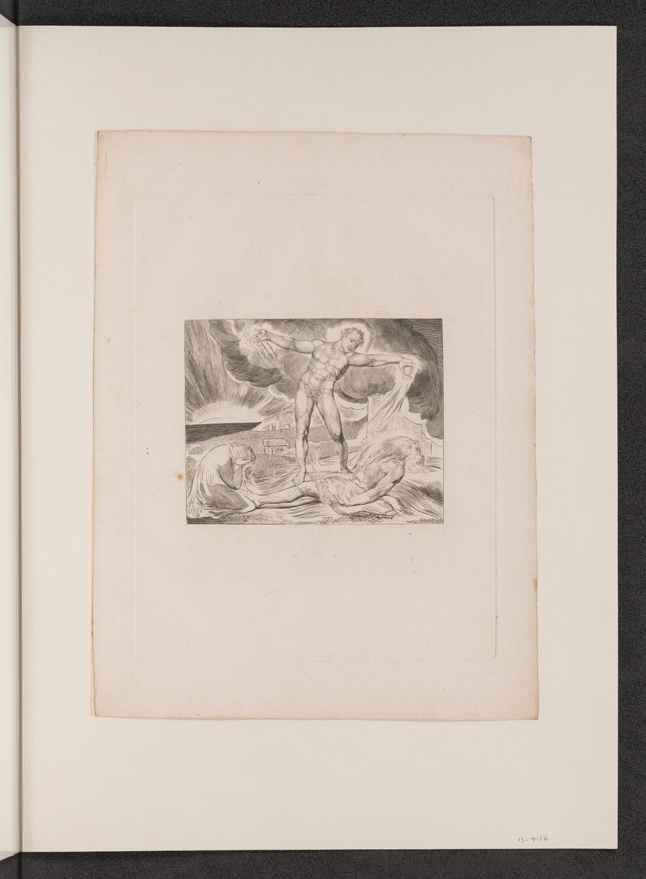Satan slår job med bylder af William Blake
