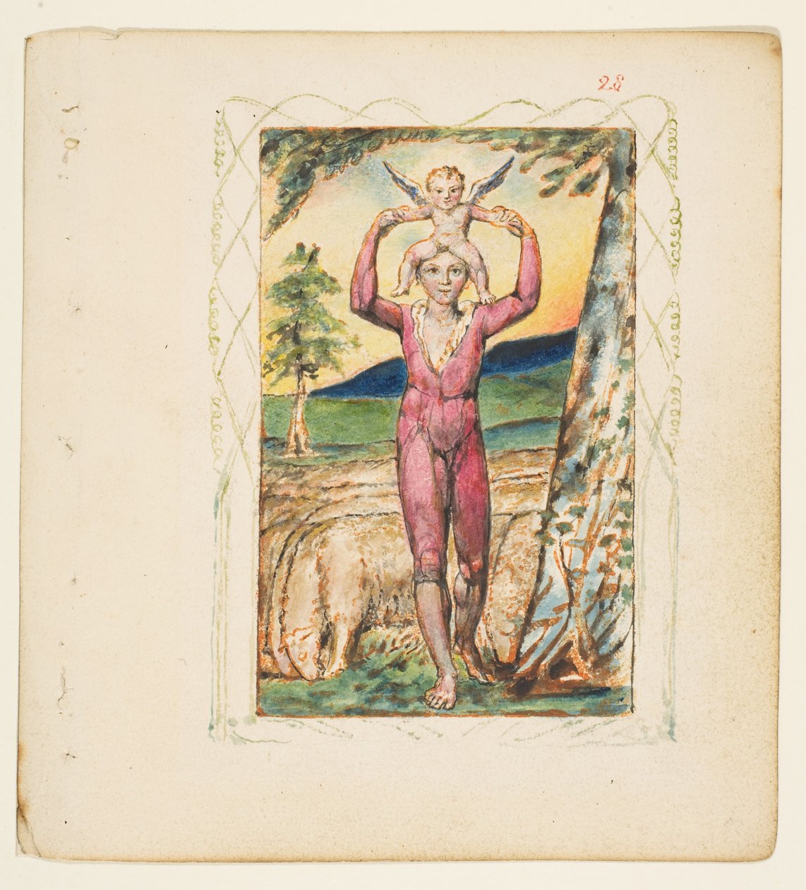 Erfaringssange: Frontispice, ca. 1825. af William Blake