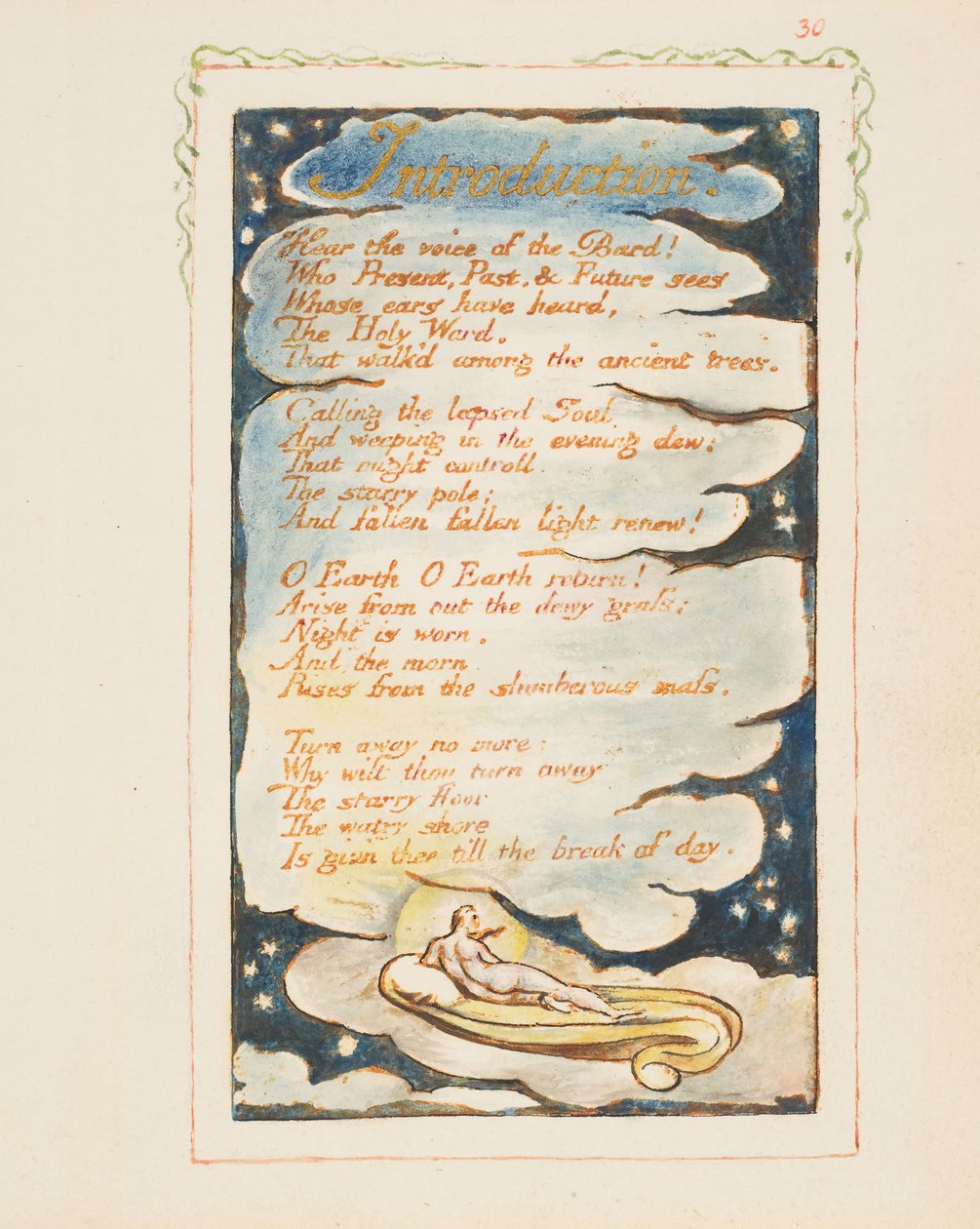 Oplevelsessange: Introduktion: Hør Bardens stemme, ca. 1825. af William Blake