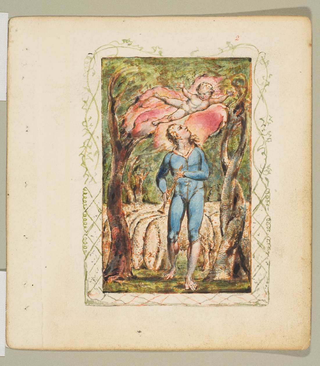 Sange om uskyld: Frontispice, ca. 1825. af William Blake