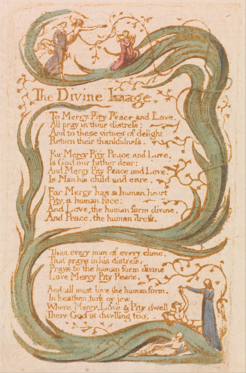 Innocence Songs, Plate 12, The Divine Image (Bentley 18) af William Blake