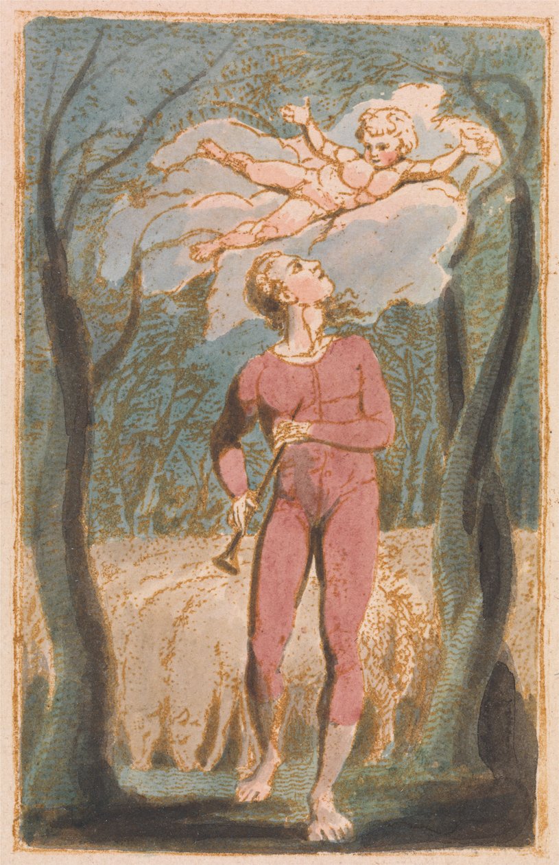 Songs of Innocence, Plate 1, Frontispiece (Bentley 2) af William Blake
