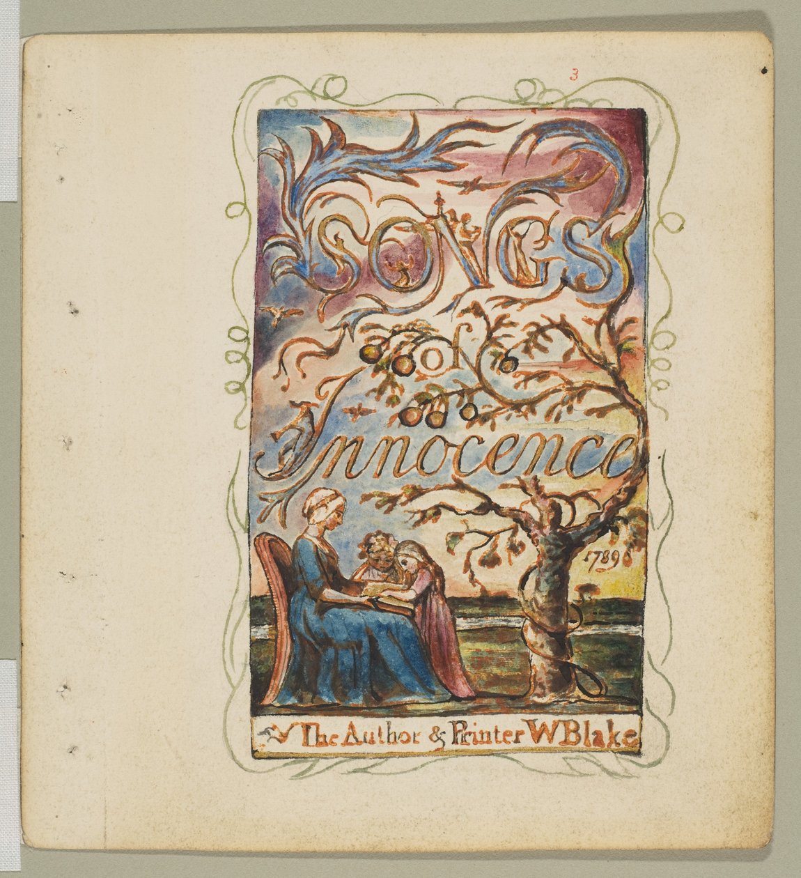 Sange om uskyld: Titelblad, ca. 1825. af William Blake