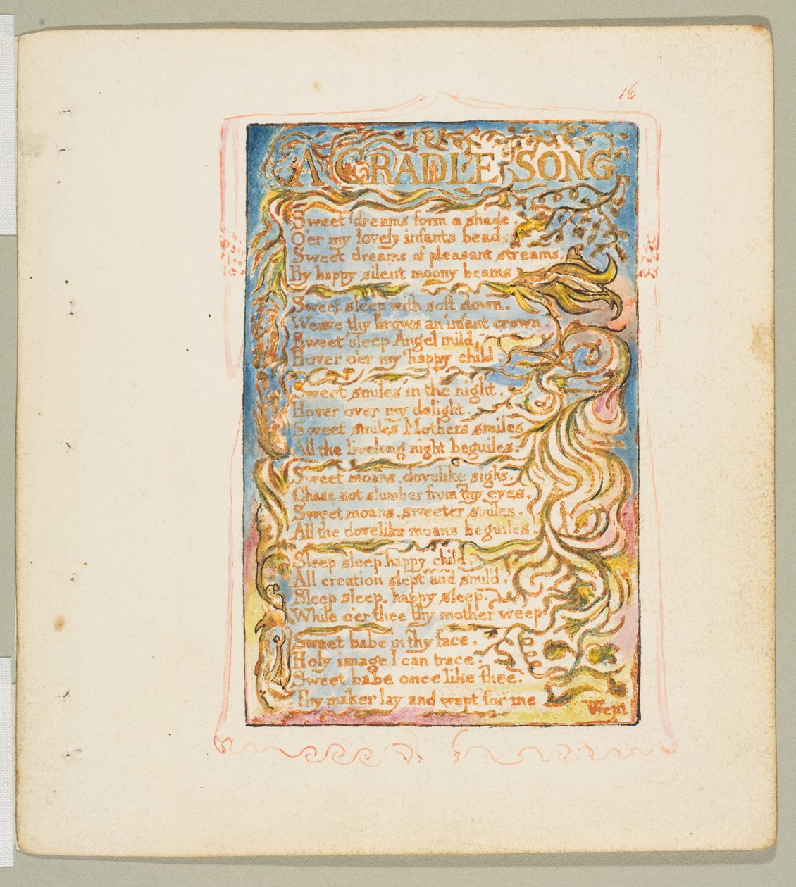 Sange om uskyld og om erfaring: En vuggesang, ca. 1825. af William Blake
