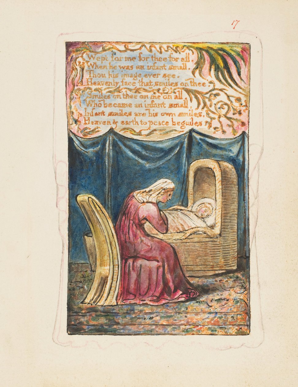 Sange om uskyld og erfaring: Vuggesang anden plade: Græd for mig..., ca. 1825. af William Blake