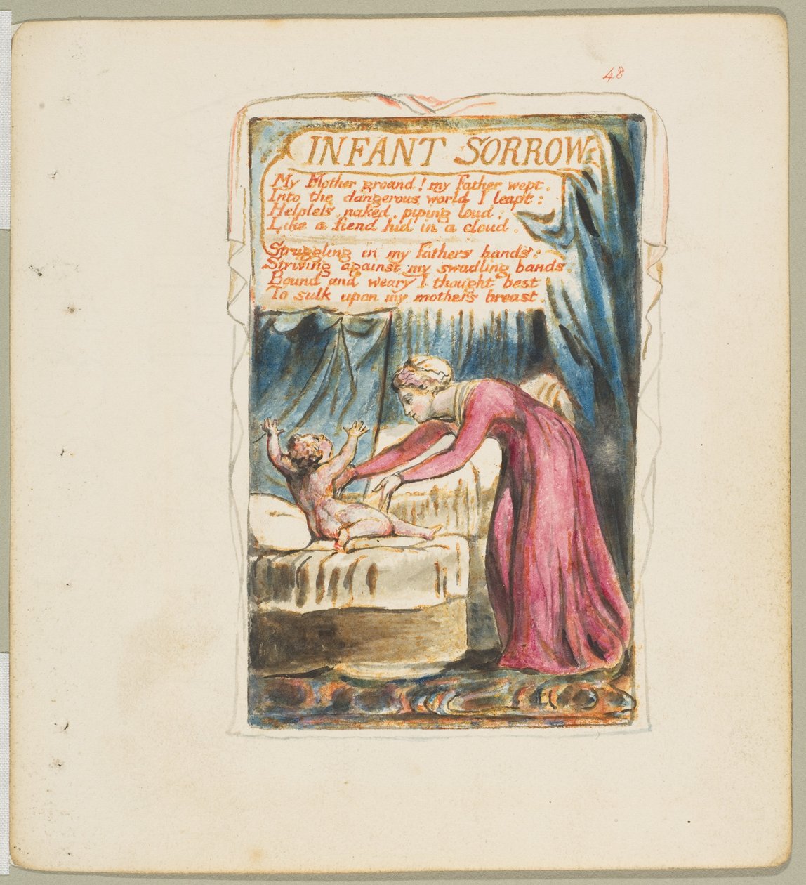 Sange om uskyld og erfaring: Infant Sorrow, ca. 1825. af William Blake