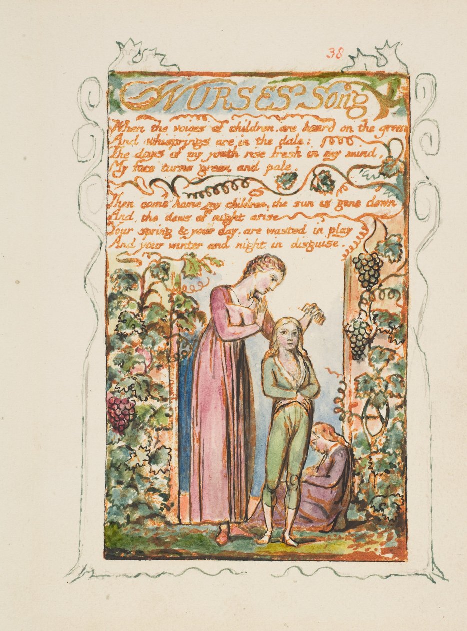Sange om uskyld og om erfaring: Nurses Song, ca. 1825. af William Blake