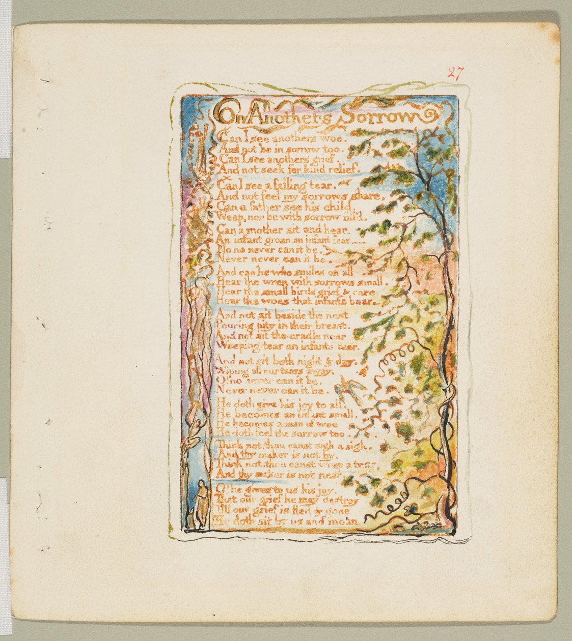 Sange om uskyld og erfaring: On Anothers Sorrow, ca. 1825. af William Blake