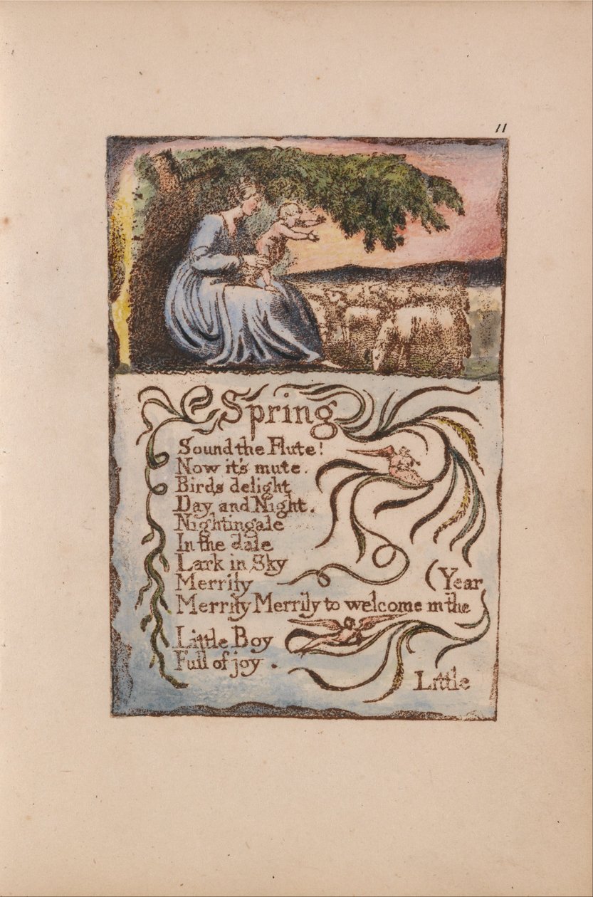 Sange om uskyld og erfaring, plade 11, forår (Bentley 22) af William Blake
