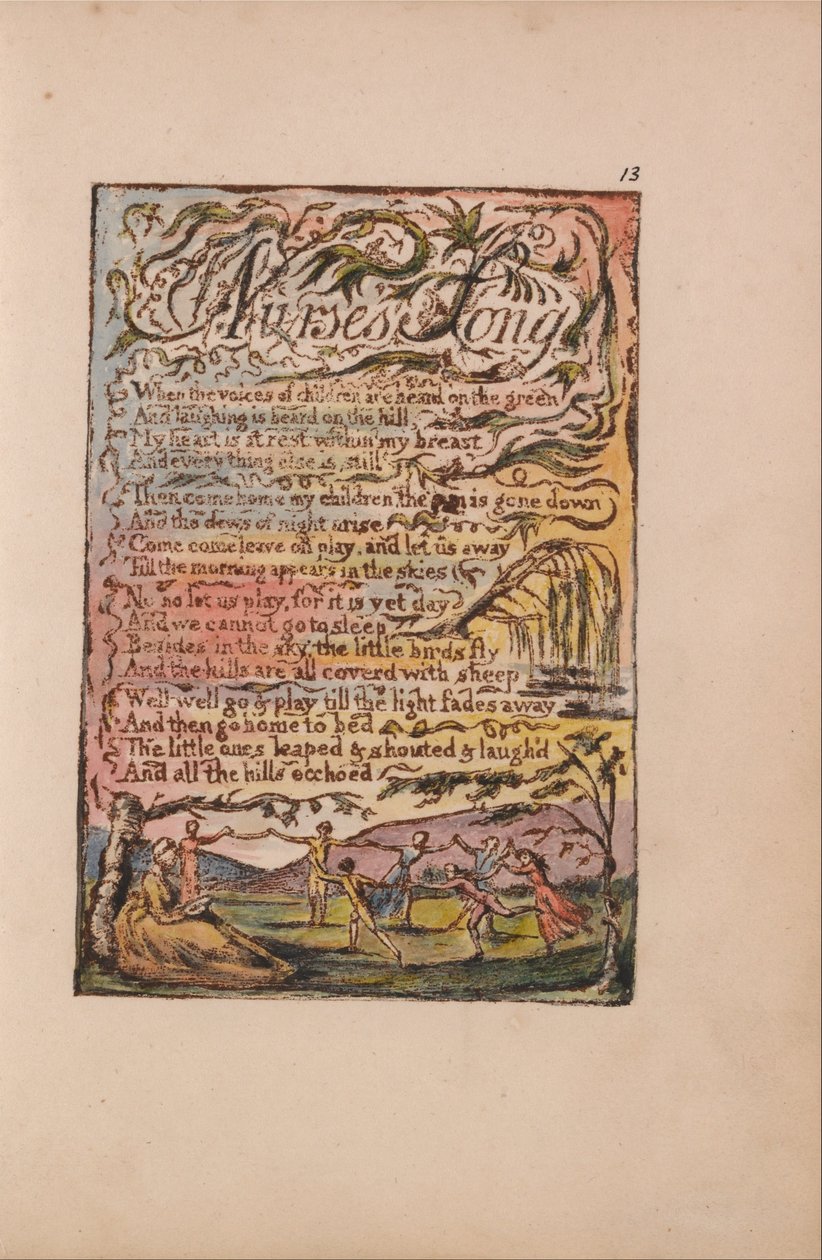 Sange om uskyld og erfaring, plade 13, sygeplejerskesang (Bentley 24) af William Blake