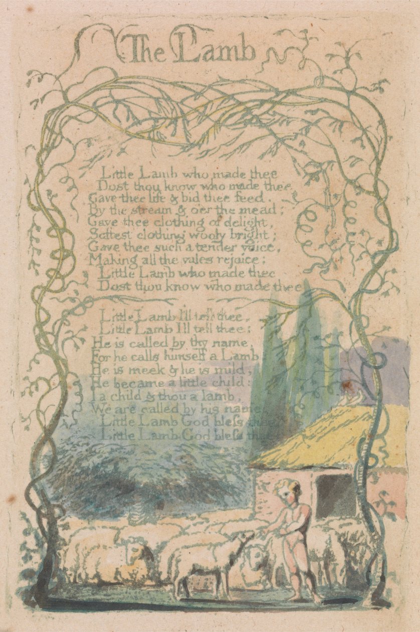 Sange om uskyld og erfaring, plade 18, Lammet (Bentley 8) af William Blake