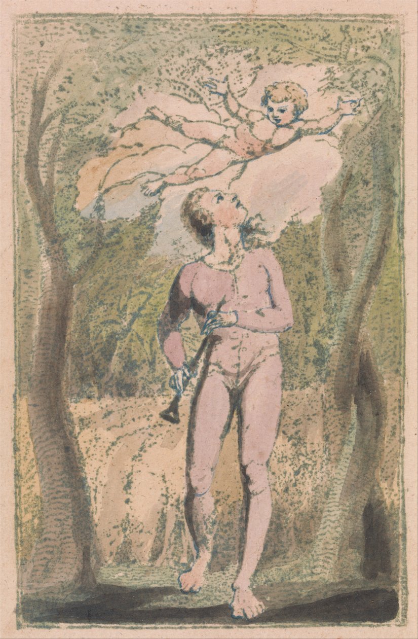 Sange om uskyld og erfaring, plade 1, uskylds frontispice af William Blake