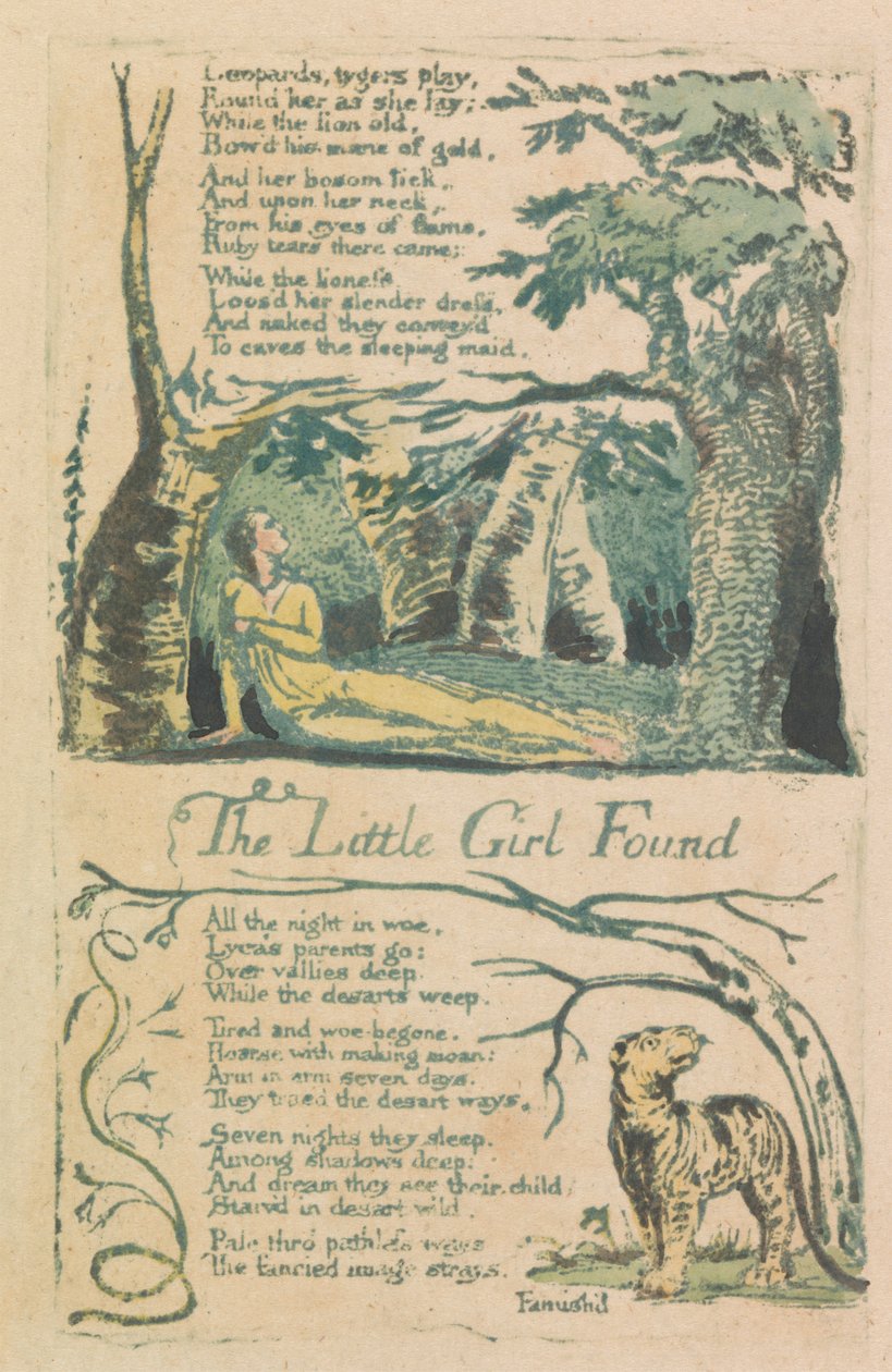 Sange om uskyld og om erfaring, Plade 20, "The Little Girl Lost" (Bentley 34) af William Blake