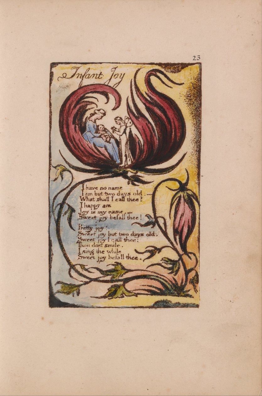 Sange om uskyld og erfaring, plade 23, spædbarnsglæde (Bentley 25) af William Blake